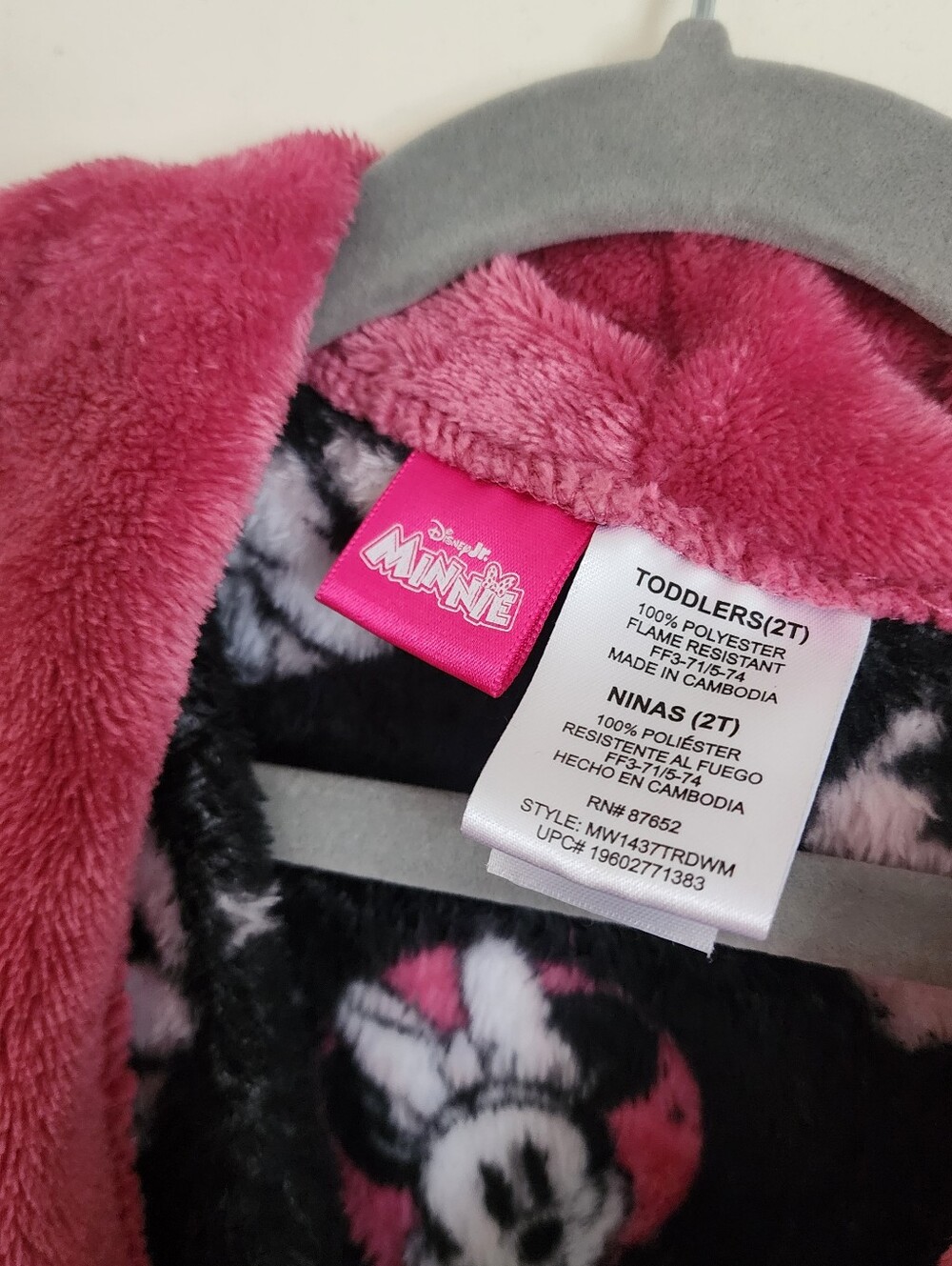 2T Minnie Mouse Robe - Picture 3 of 3